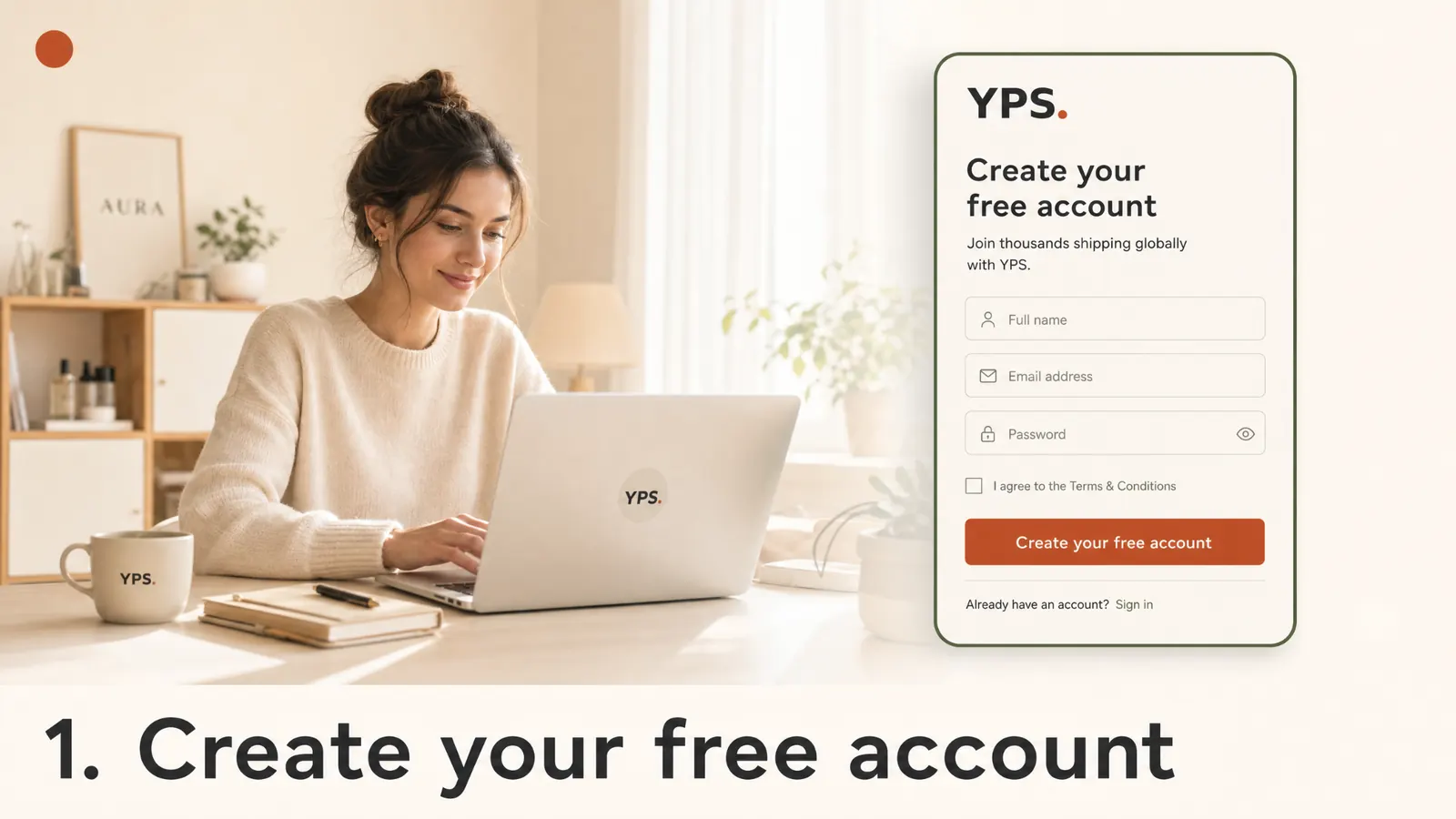 Create your free YPS account from a laptop at home.